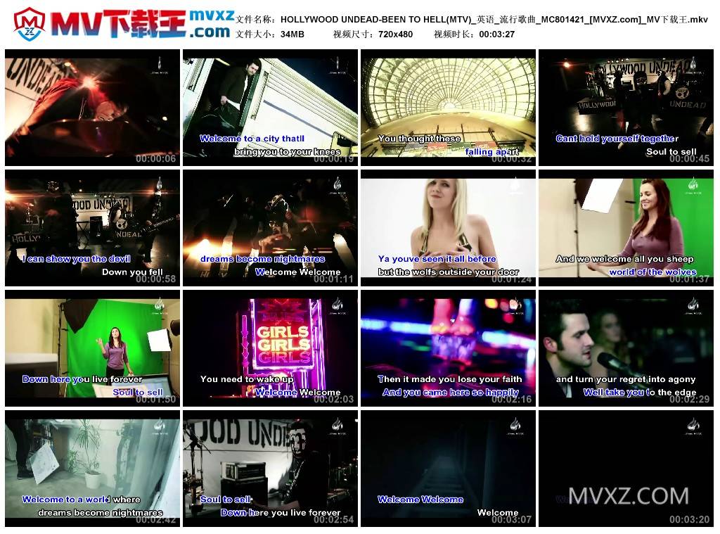 HOLLYWOOD UNDEAD-BEEN TO HELL(MTV)_英语_流行歌曲_MC801421